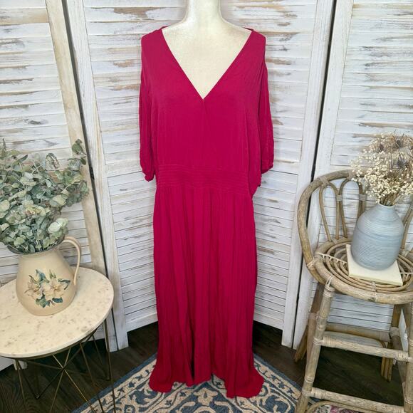 OLD NAVY NWT Women's PLUS XXL TALL Empire Waist Pink Tangiers Gauze Maxi Dress - Picture 2 of 13